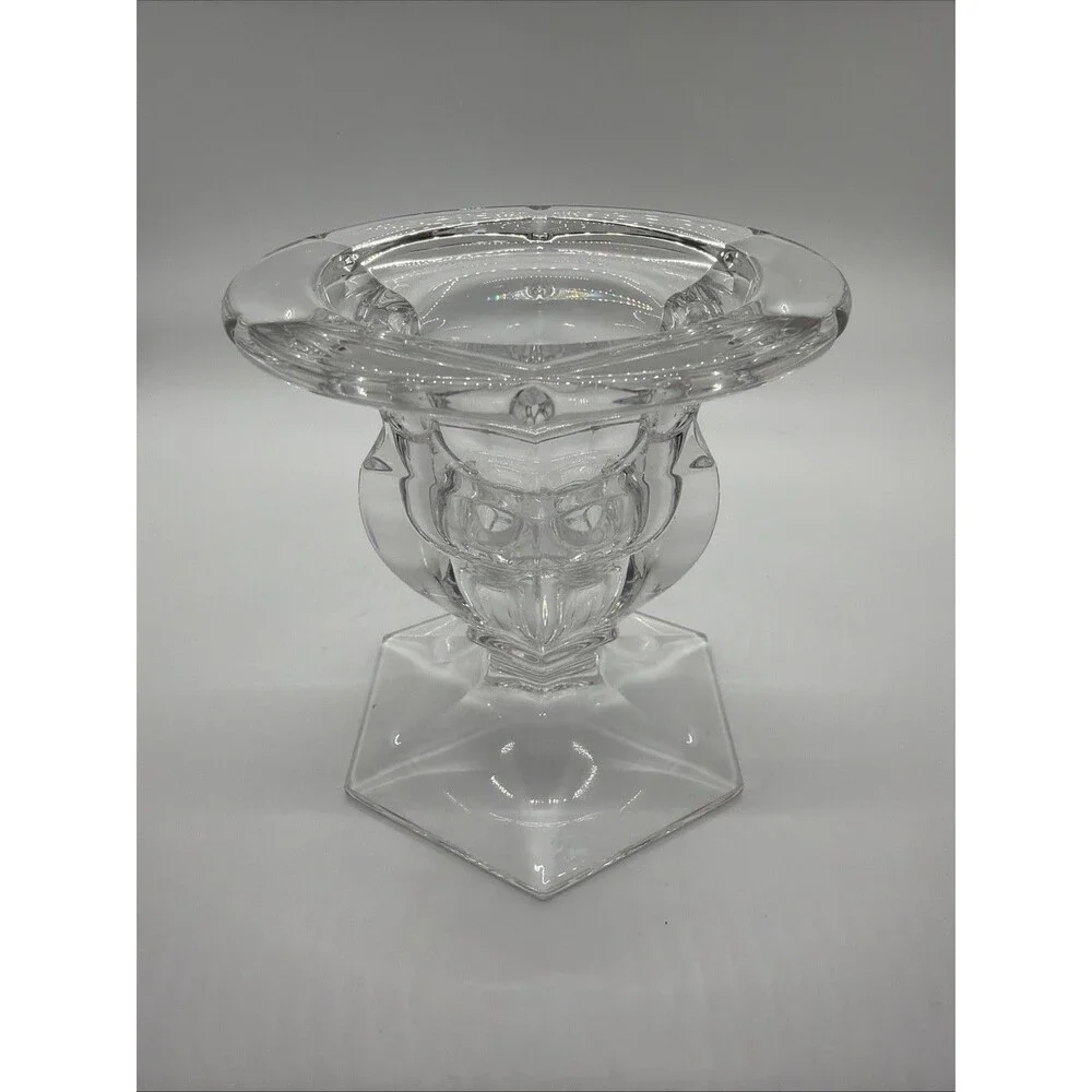 Royal Doulton Concord Crystal Candle Holder Signed Base-Triple Use Candle Holder